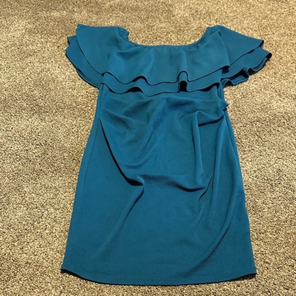 Medium Elegant Teal Maternity Dress
